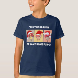 Camiseta Cogumelos de Natal Fofos ÉPOCA PARA ALGUM FUN-GI
