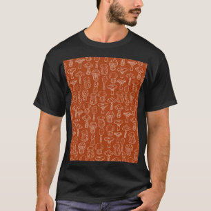 Camiseta Cogumelos Desenhados: Um Fundo Bonito E Invisível.