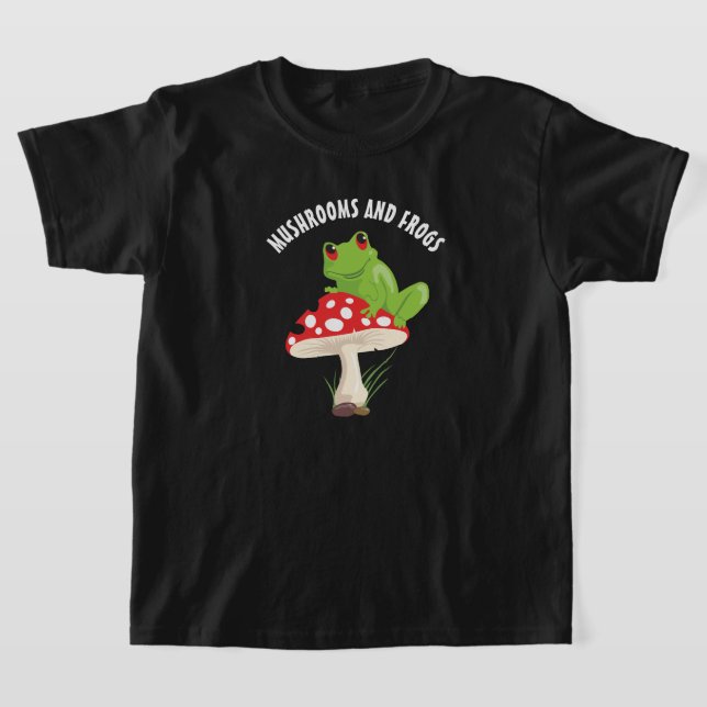 Camiseta cogumelos e camiseta-criança-sapo (Postura )
