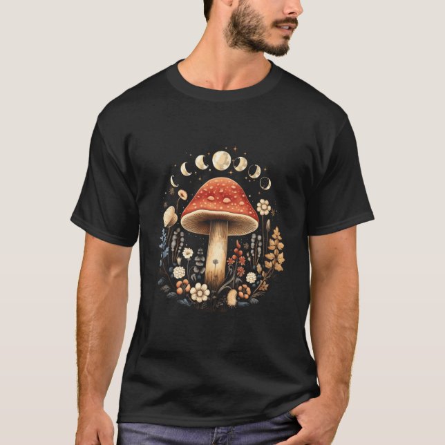 Camiseta Cogumelos E Plantas Magnéticas Design (Frente)