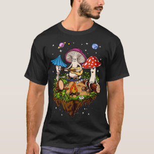 Camiseta Cogumelos Hippie acampando Fungi Florestal Psicodé