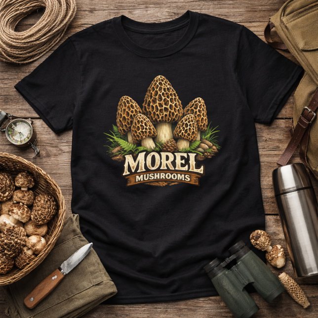 Camiseta Cogumelos Morel da Floresta (Criador carregado)