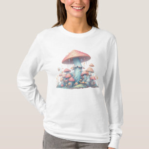 Camiseta Cogumelos pastel retrorreflectores design com core