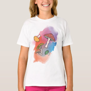 Camiseta Cogumelos: pintura aquosa