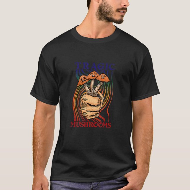 Camiseta Cogumelos Trágicos chorando esporos psíquicos tris (Frente)