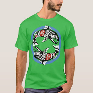 Camiseta Coho Yin Yang, Costa do Salmão Duplo do Noroeste d