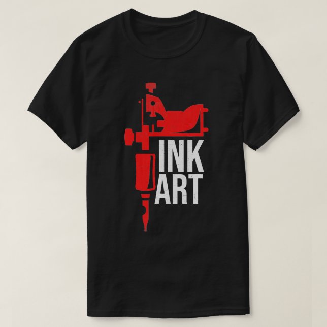 Camiseta Coil Tatuagem Máquina Tinta Engraçada Arte S (Frente do Design)