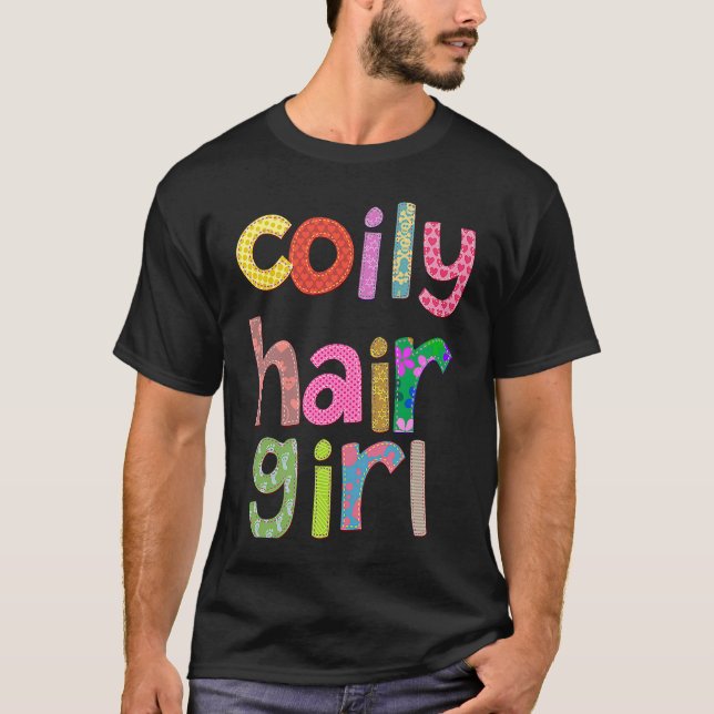 Camiseta Coily Hair Girl Curly Black Afro Queen Melanin Pop (Frente)
