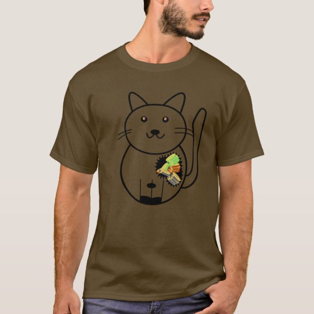 Camiseta Coins-CAT On Dark Canva Tees (Frente)