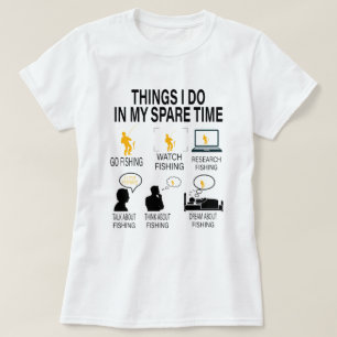 Camiseta Coisa Que Faço No Meu Tempo Esparso A Pescar - Pad