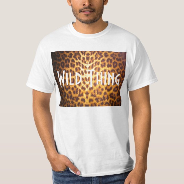 Camiseta COISA SELVAGEM no T do impressão do leopardo (Frente)