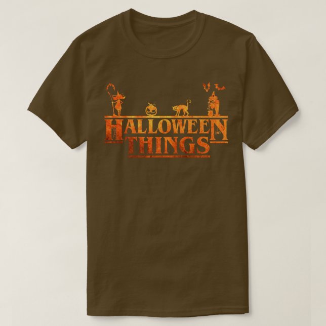Camiseta Coisas De Halloween Engraçadas Pumpkin Enfrentando (Frente do Design)