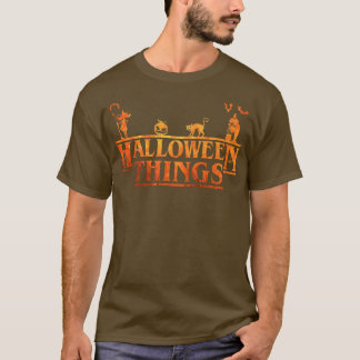 Camiseta Coisas De Halloween Engraçadas Pumpkin Enfrentando