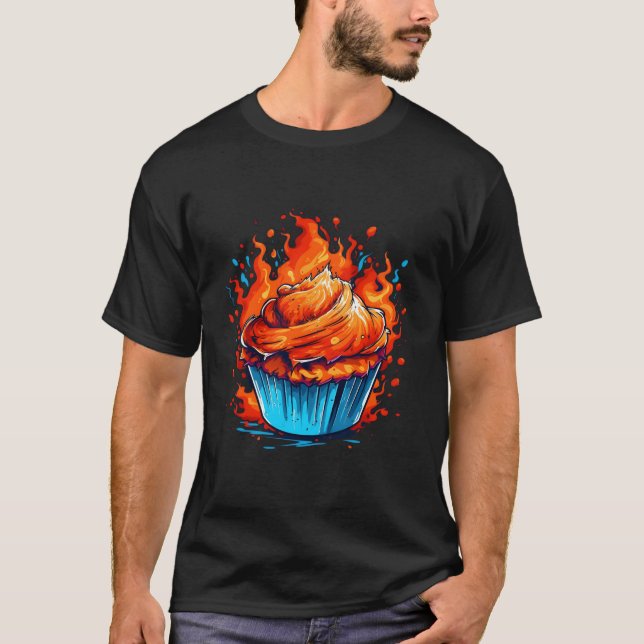 Camiseta Coisas de Muffin para Chamas de Assar (Frente)