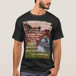 Camiseta coisas que as garotas de cavalo dizem