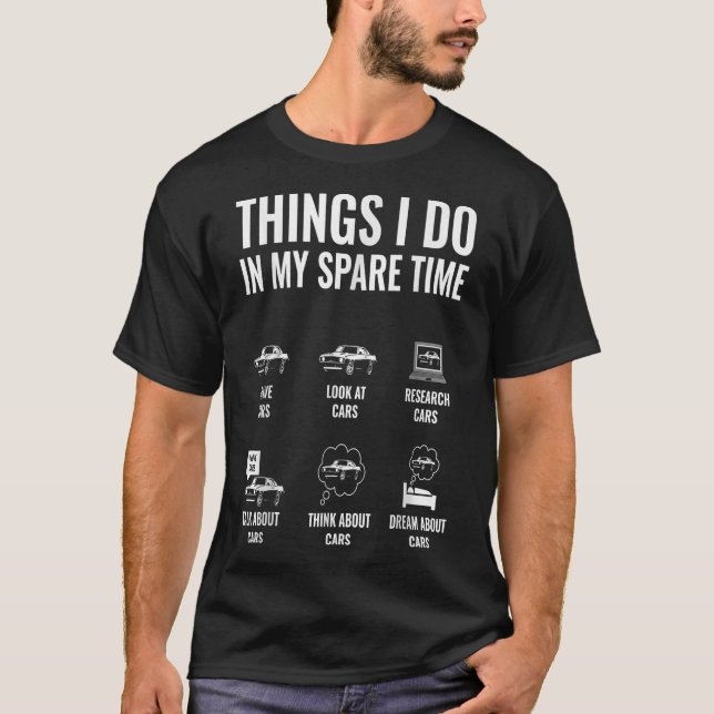 Camiseta Coisas Que Eu Faço No Meu Entusiasta De Carros Eng (Frente)