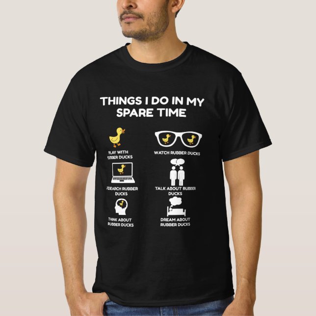 Camiseta Coisas Que Eu Faço No Meu Pato De Tempo Inativo (Frente)