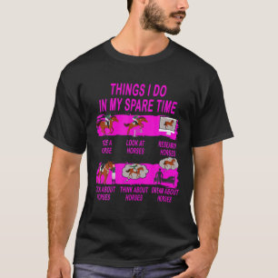 Camiseta Coisas Que Eu Faço No Meu Tempo Esparso, Cavalo A