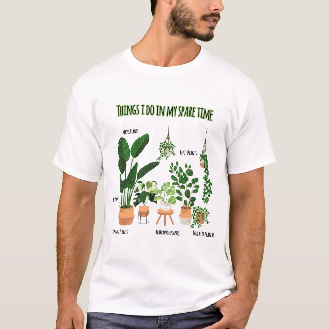 Camiseta Coisas Que Eu Faço No Meu Tempo Livre - Jardineiro (Frente)