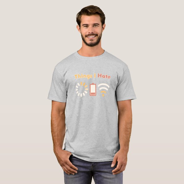 Camiseta Coisas que Eu Odeio Codificação de Computador (Frente Completa)