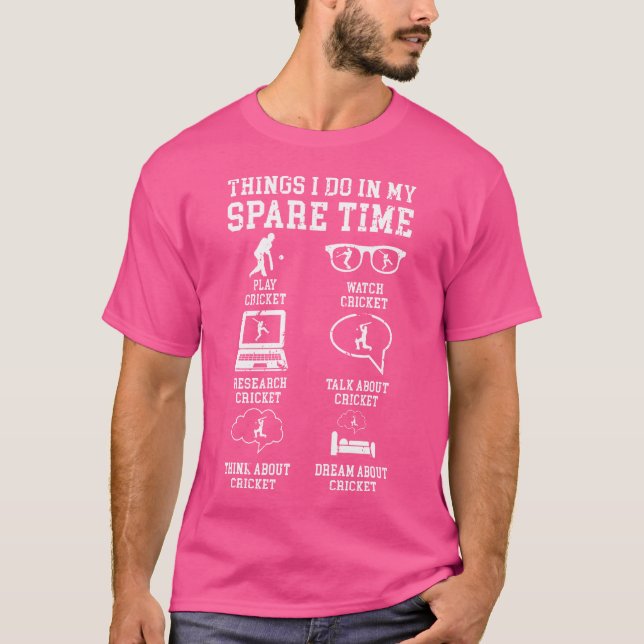 Camiseta Coisas Que Faço Cricket Player Cricket Lover Crick (Frente)