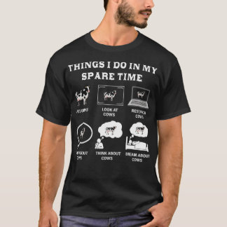 Camiseta Coisas Que Faço Em Minhas Vacas Farmadoras De Vaca