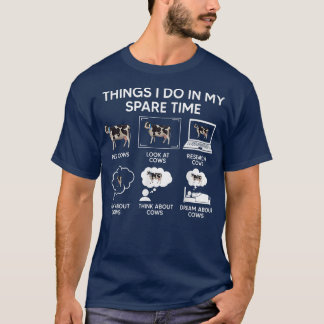 Camiseta Coisas Que Faço Em Minhas Vacas Farmadoras De Vaca