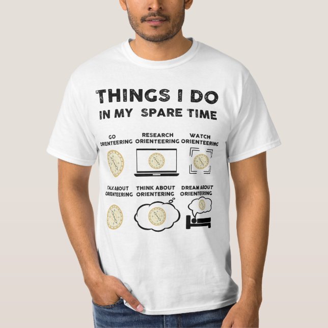 Camiseta coisas que faço na minha orientação de tempo livre (Frente)