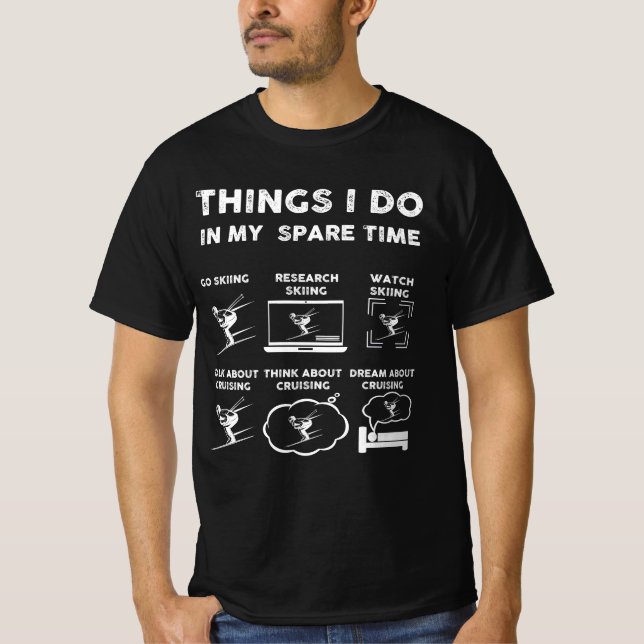Camiseta coisas que faço no meu esqui de tempo livre (Frente)
