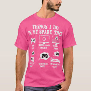 Camiseta Coisas que faço no meu tempo livre, amante de jogo