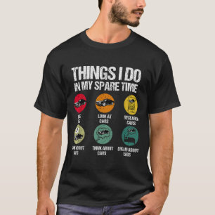 Camiseta Coisas que faço no meu tempo livre Carro engraçado