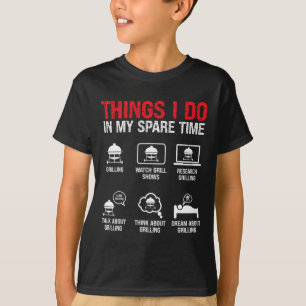Camiseta Coisas que faço no meu tempo livre Churrasco