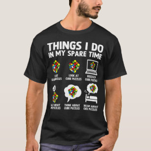 Camiseta Coisas que Faço no Meu Tempo Livre Cubo Puzzle Cub