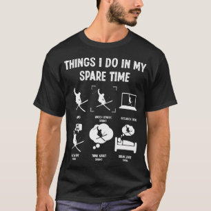 Camiseta Coisas que Faço no Meu Tempo Livre Esquiando
