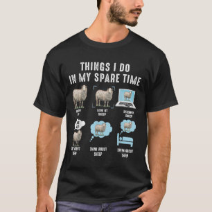 Camiseta Coisas que faço no meu tempo livre Ovelhas Ovelhas