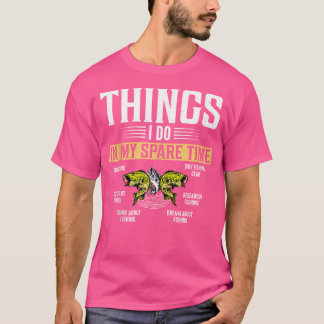 Camiseta Coisas que Faço no Meu Tempo Livre Pescador Engraç