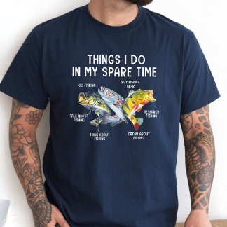 Camiseta Coisas Que Faço No Meu Tempo Livre Piada De Pesca
