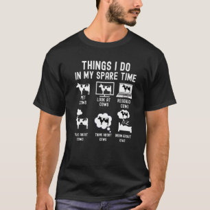Camiseta Coisas que faço no meu tempo livre vacas fazendeir