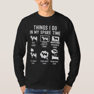 Camiseta Coisas que faço no meu tempo livre vaqueiro vacas