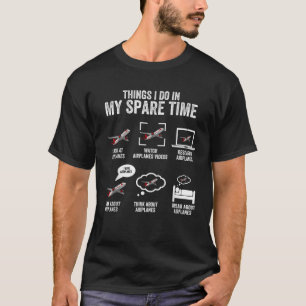 Camiseta Coisas que faço no piloto do voo do avião no meu t