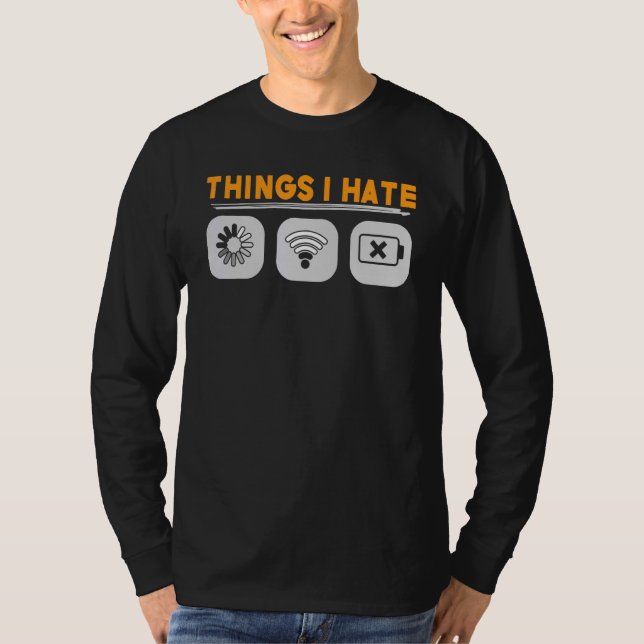 Camiseta Coisas Que Odeio Gamer Dizendo (Frente)