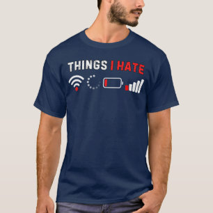Camiseta Coisas que Odeio Humor Geek de Computador Gamer en