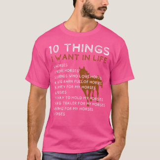 Camiseta Coisas Que Quero Na Minha Vida Cavalos Mais Cavalo