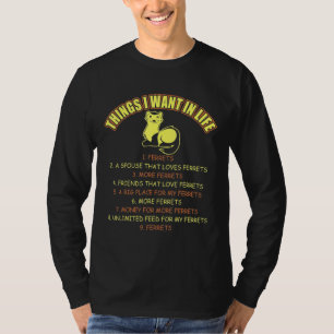 Camiseta Coisas Que Quero Na Vida Dos Animais De Companhia