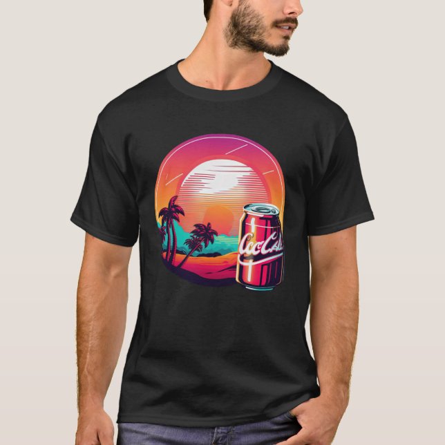 Camiseta Cola Synthwave 80s Estética retrowave (Frente)