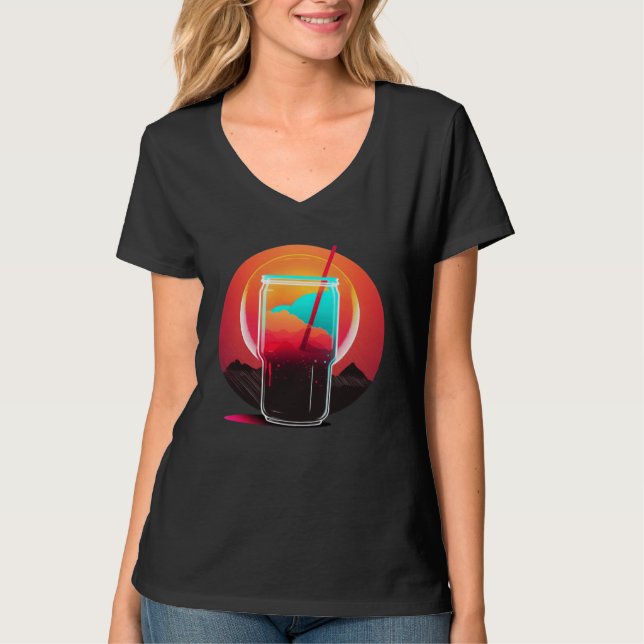Camiseta Cola Synthwave 80s Retrowave Aesthetic  1 (Frente)