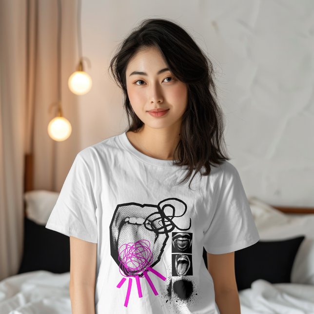 Camiseta Colagem Coração Grunge Punk (Criador carregado)