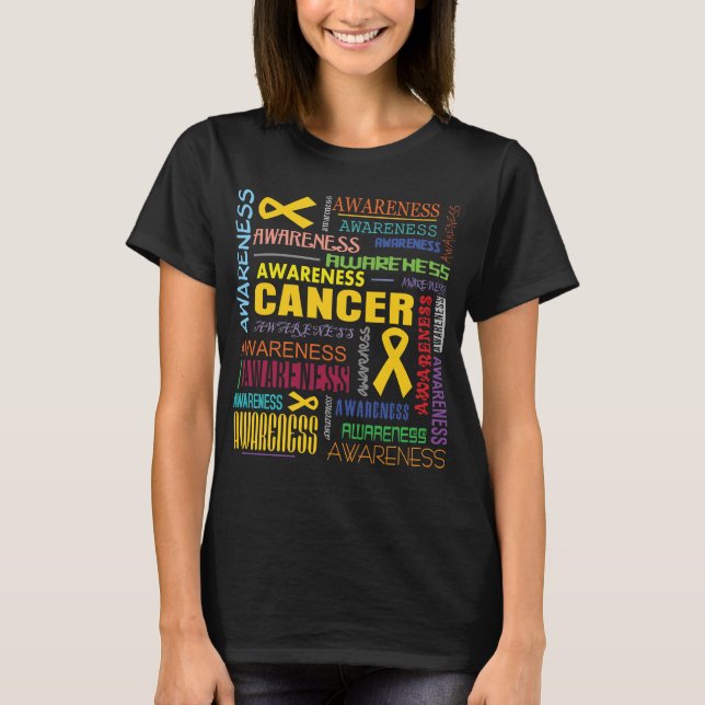 Camiseta Colagem da consciência do cancer da infância (Frente)
