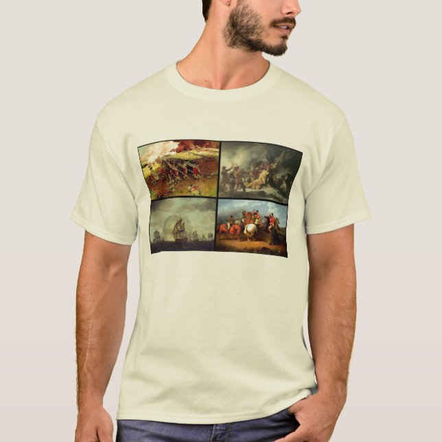 Camiseta Colagem da guerra de revolucionário americano (Frente)