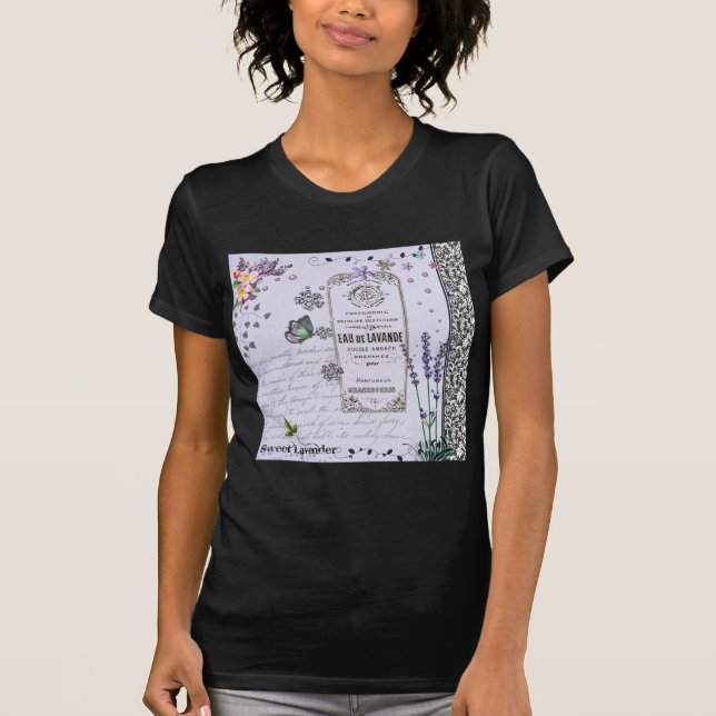 Camiseta Colagem da lavanda do vintage (Frente)